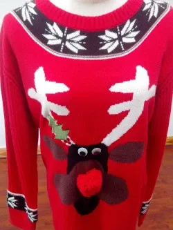 Gildan Ugly Christmas Sweater Green Graphic Sweatshirt - 11