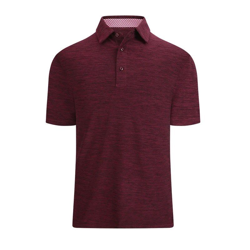 Design Marled Burgundy Polo Shirt Tops Polo - 1
