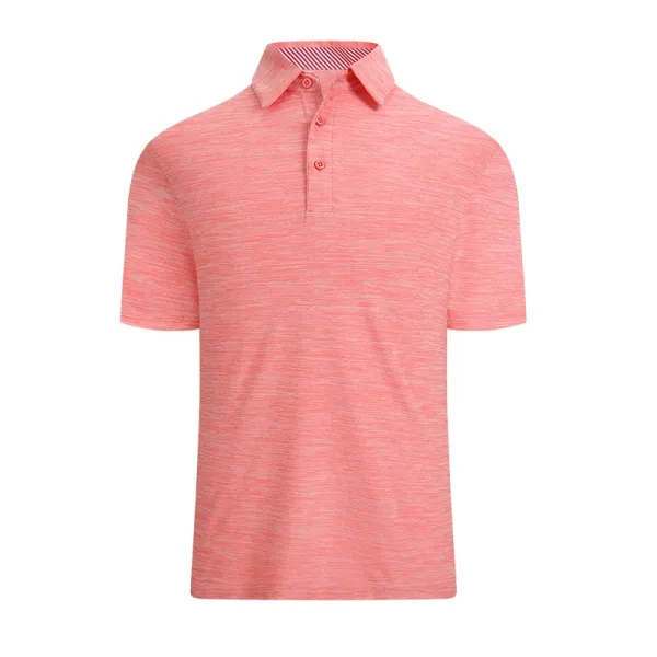 Design Heather Coral Polo Shirt Tops Polo - 1