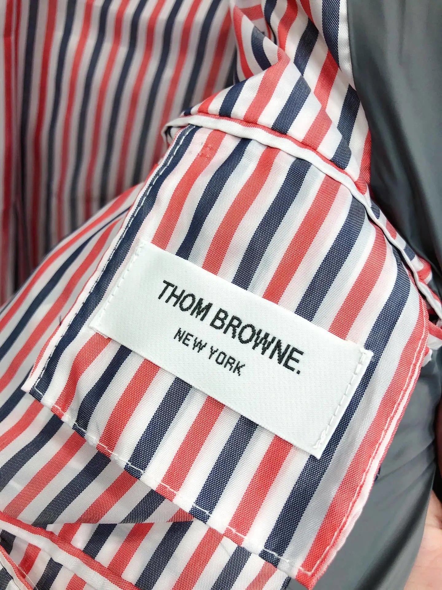 Thom Browne Puffer Hoodie Vest with Ribbed Knit Sleeves Gray Outerwear - 12