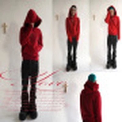 Women's Men's Oversized Long Sleeve Pullover Hoodie Dark Goth Vintage Punk Print Sweatshirt Y2K Streetwear Trendy Aesthetic