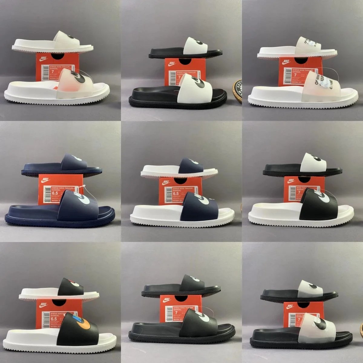 Nike Tanjun White Black Slide Sandals