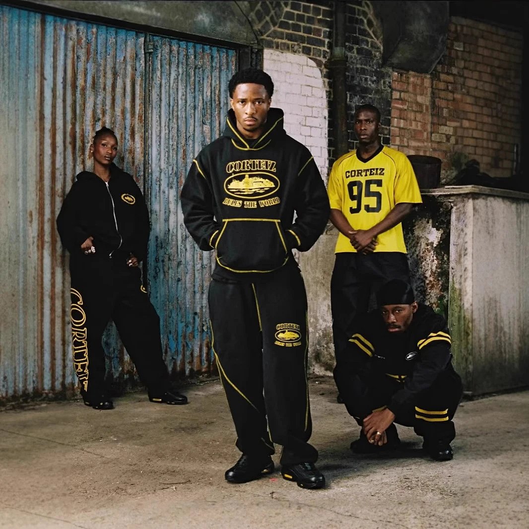 New Zip-Up Hoodie Loose High-Street American Style Set with Printed Sweatpants