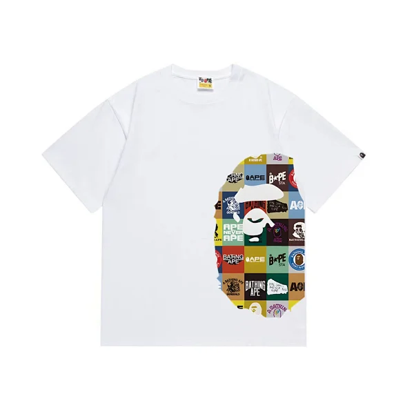 BAPE Plaid-Panel Ape Head T-Shirt