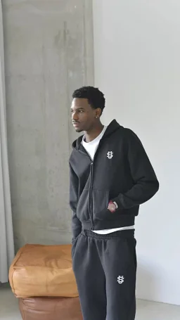 thumbnail for TXX - Hip Hop Zipper Loose Solid Color Sport Set WhatsApp+86 183 5930 5797