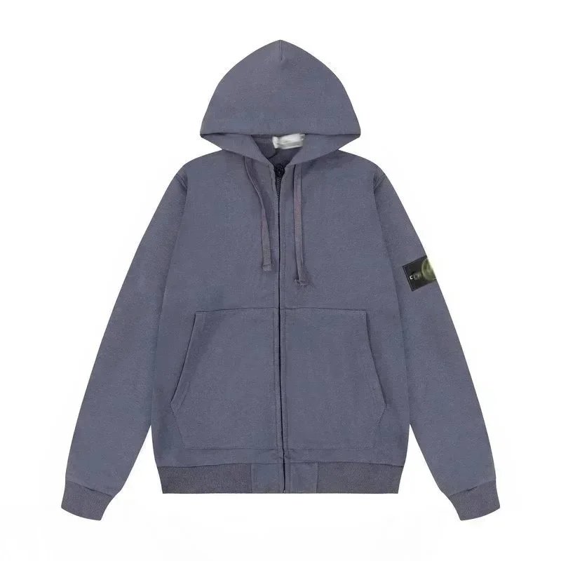 Cardigan Hooded Gray Blue