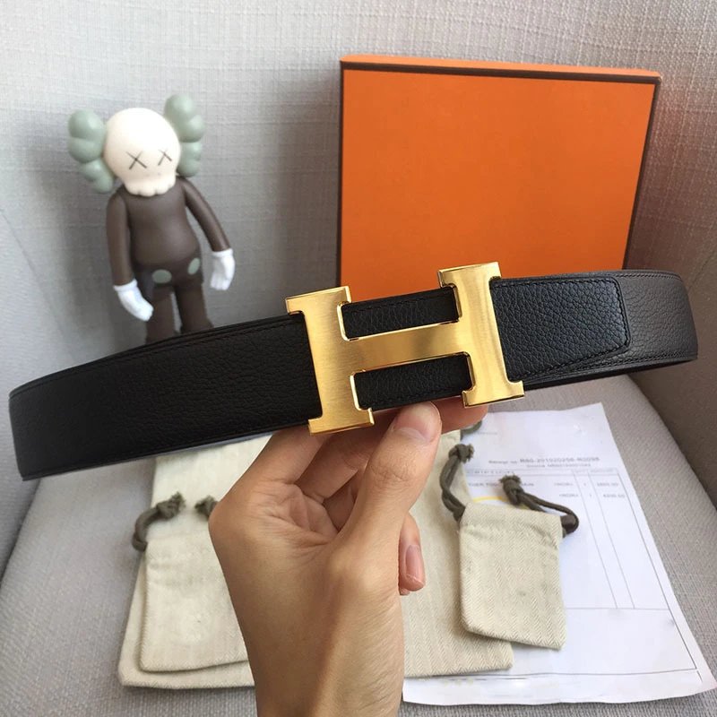 Black+black natural color line, gold buckle