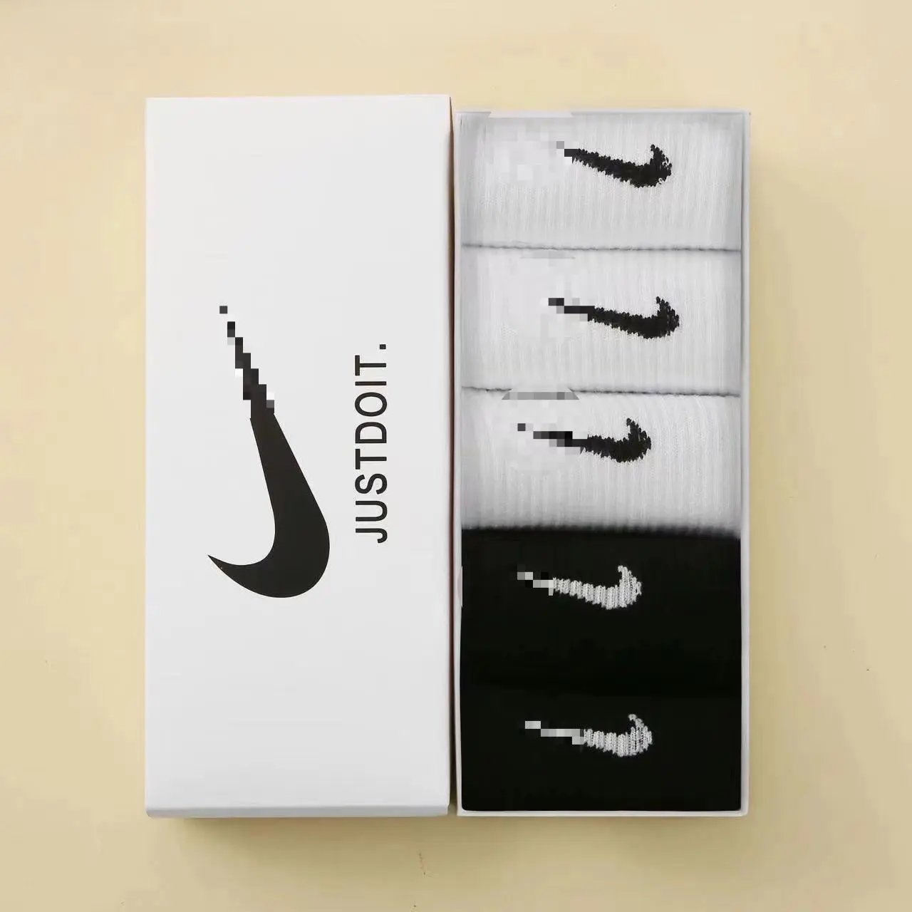5-pair set [white+white+white+white+black+black]
