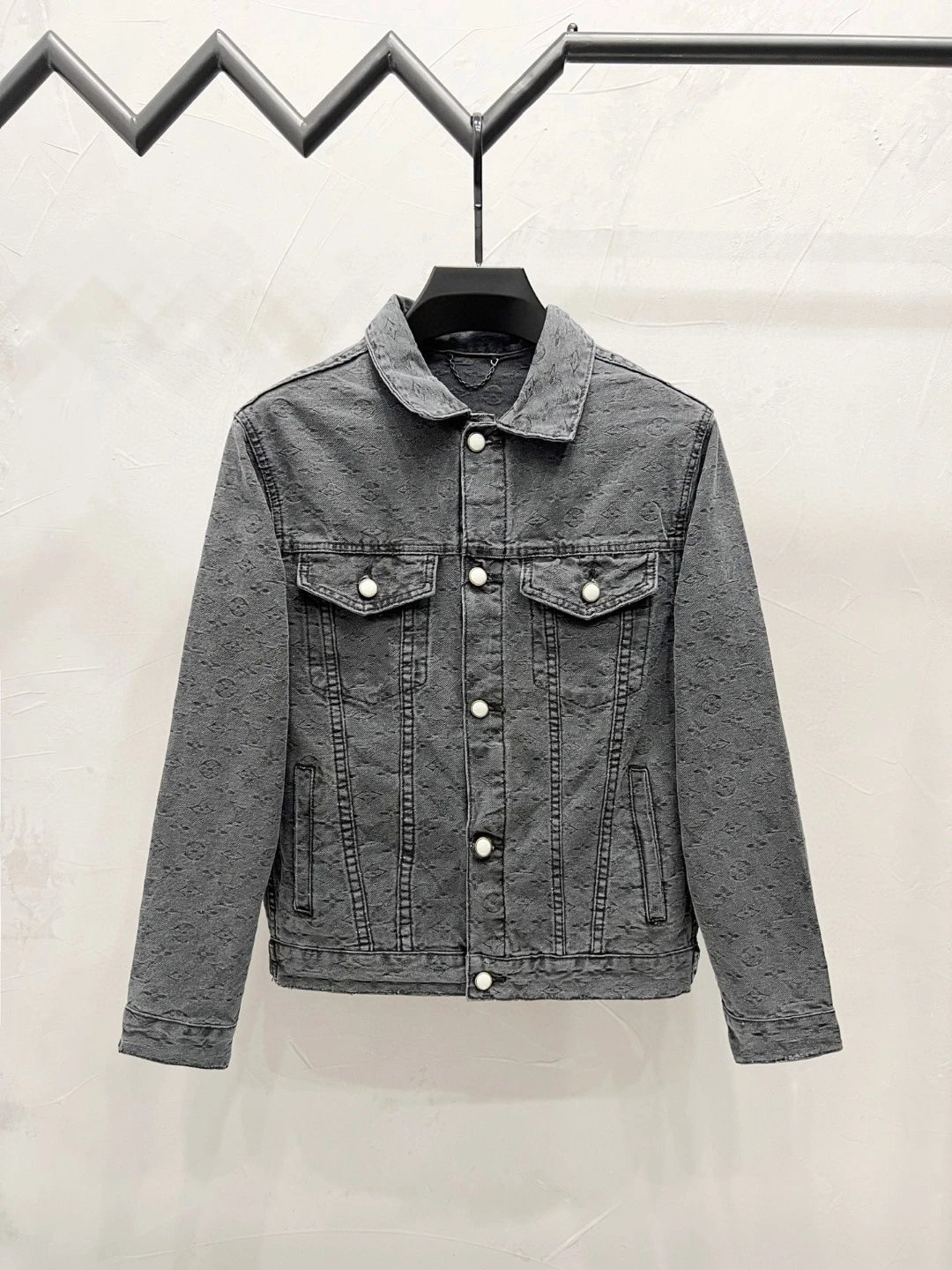 B1 Washed Black Jacket (Letter Jacquard)