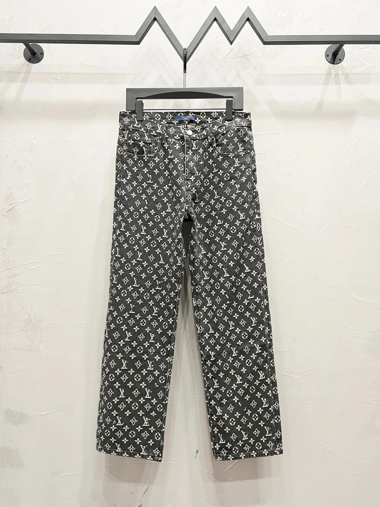 B2 Black Pants (Allover Jacquard)
