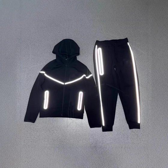25 year hooded jacket air layer cotton zipper sweater reflective adhesive set