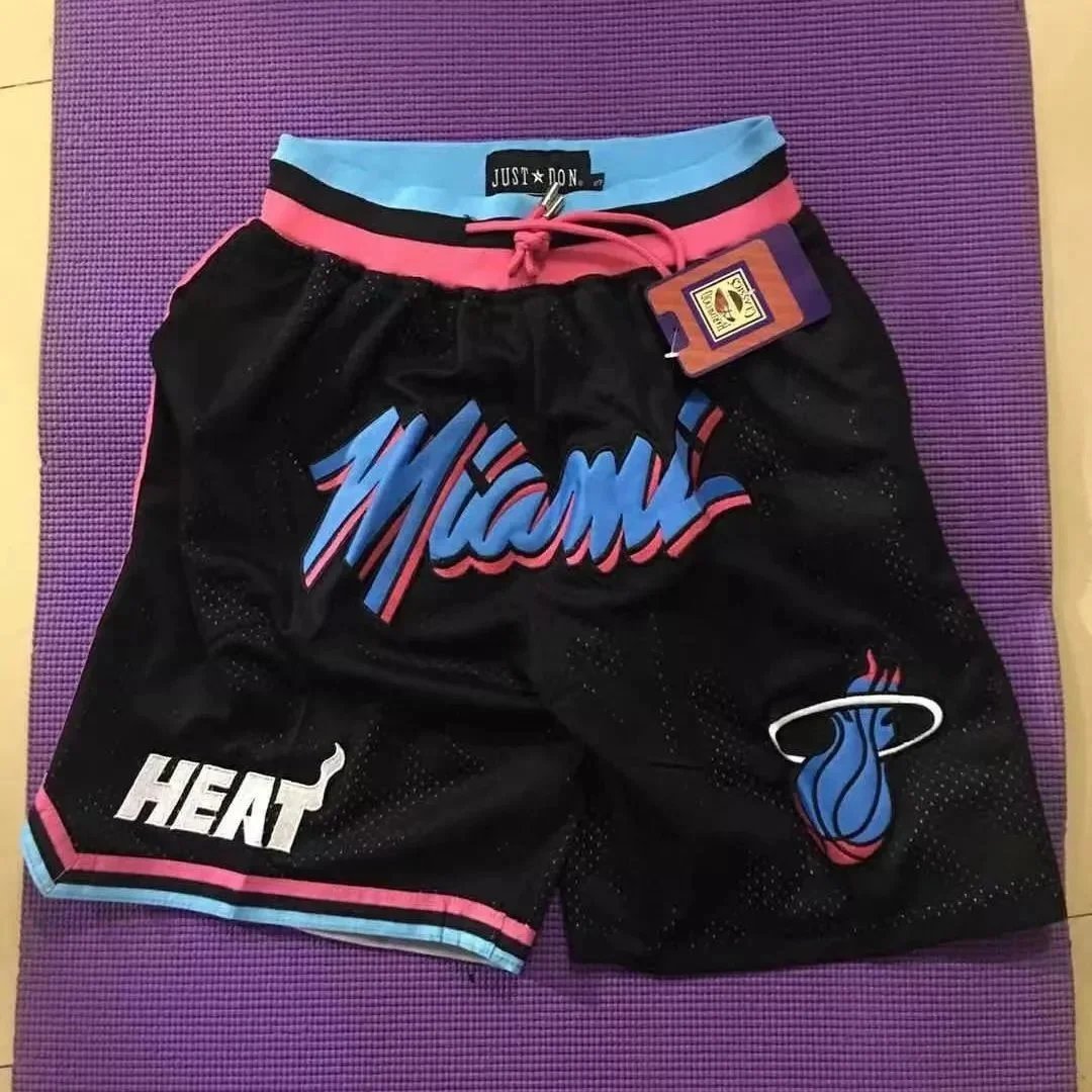 Miami Heat Mesh Shorts Black Pink Blue