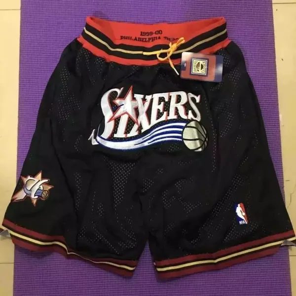 Mitchell & Ness Philadelphia 76ers 1999-00 Throwback Mesh Shorts Black - 1