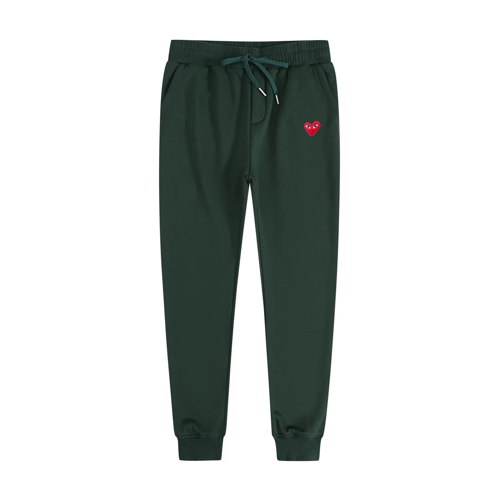 Bathroom pants with dark green and red eyes