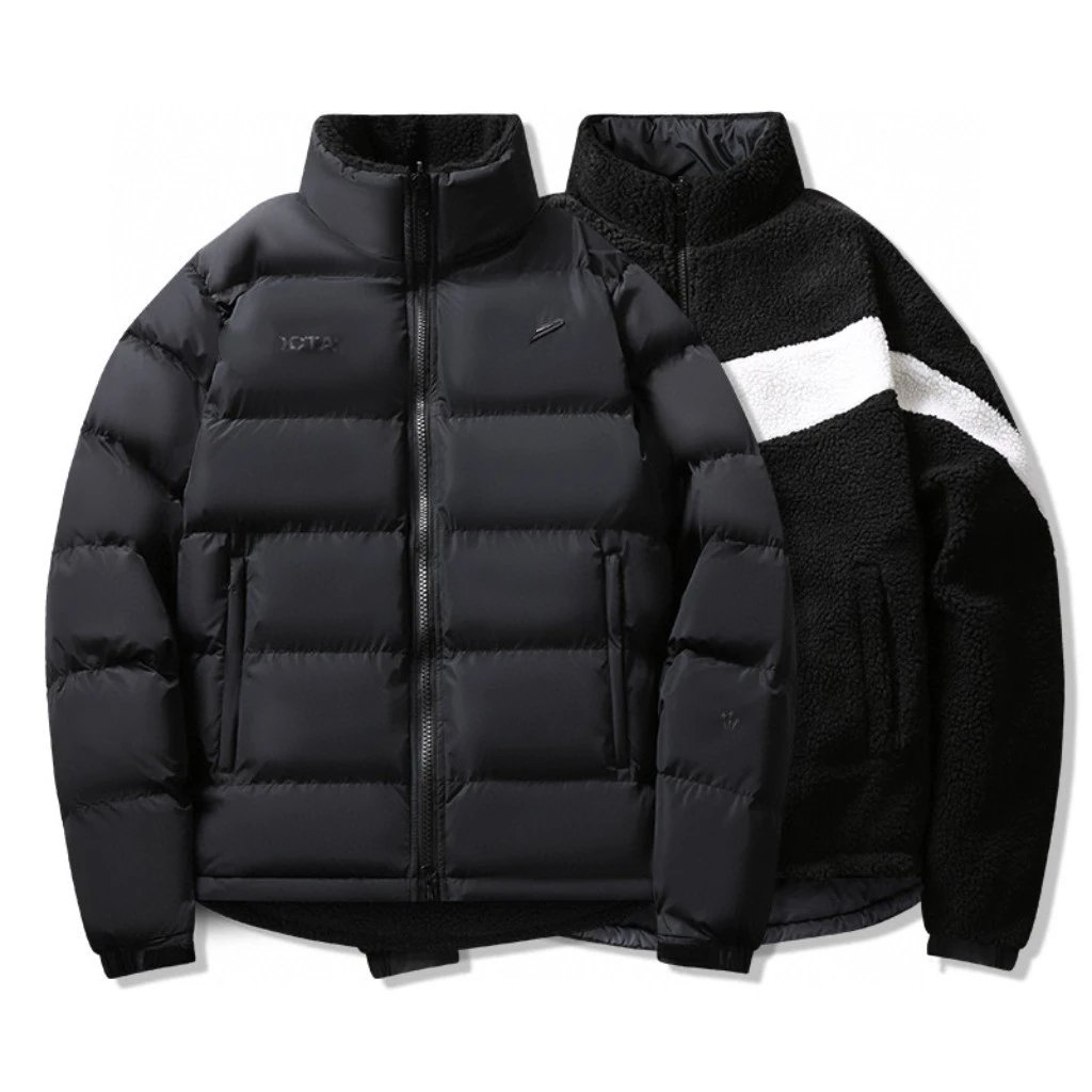 XOTIC Reversible Puffer Jacket Black/Black-White Sherpa - 1
