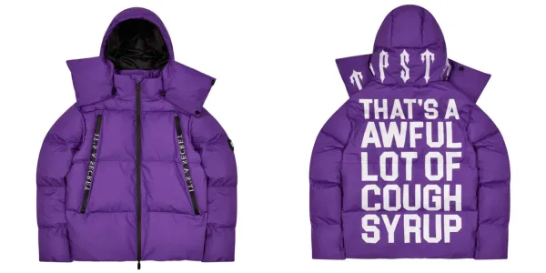 Trippie Redd x TPS T That's A Awful Lot Of Cough Syrup Purple Down Jacket - 1
