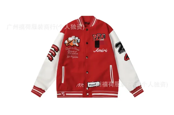 Amiri Varsity Jacket Red and White - 1