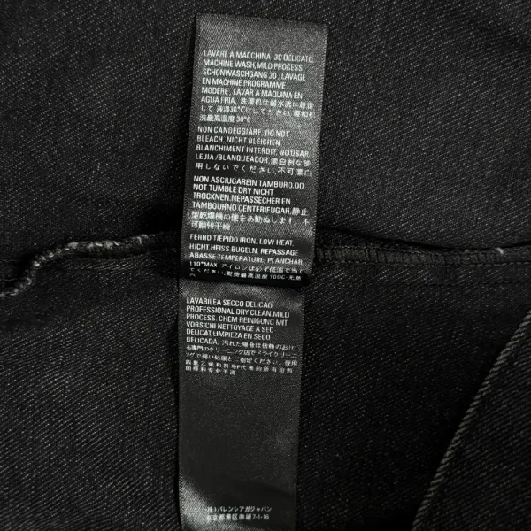 Balenciaga x Metal Band Logo Distressed Black Denim Jacket - 17