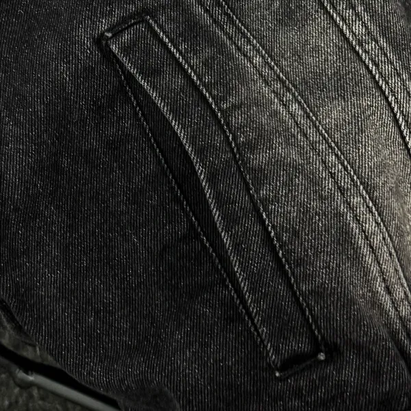 Balenciaga x Metal Band Logo Distressed Black Denim Jacket - 14
