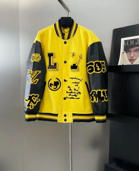 Louis Vuitton x Virgil Abloh SS22 Yellow Varsity Jacket - 1