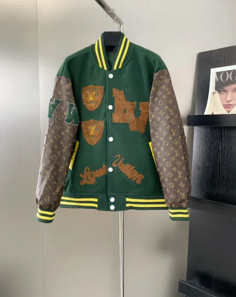 Louis Vuitton x Unknown Collaborator Varsity Jacket Green Monogram Sleeves - 1