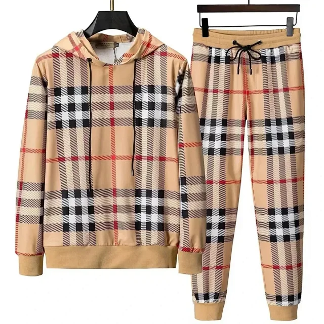 Burberry Tracksuits Zip-up hooded tracksuit with check trim product detail image 8