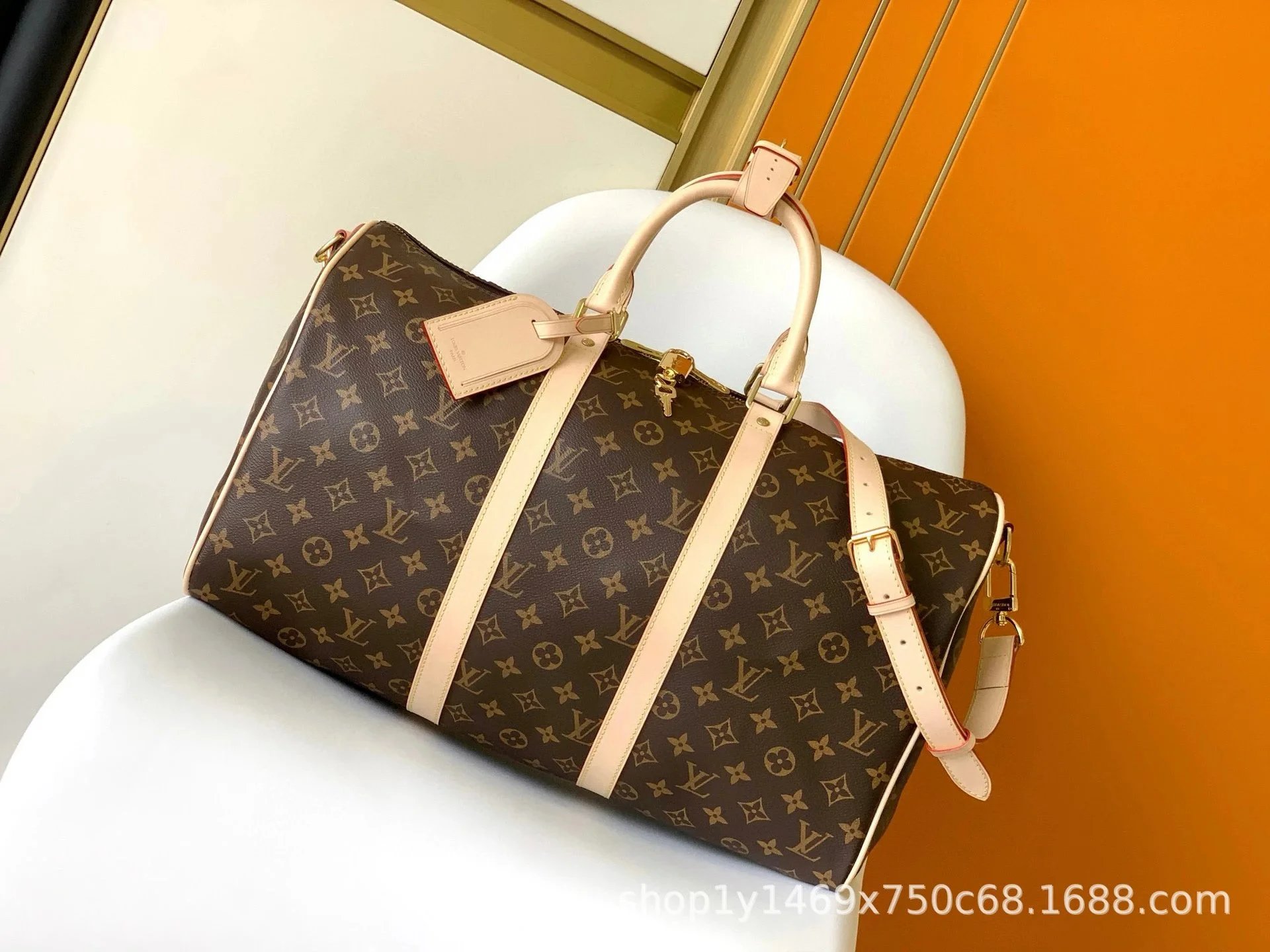 Louis Vuitton Travel Bags Monogram duffel bag with shoulder strap — 4