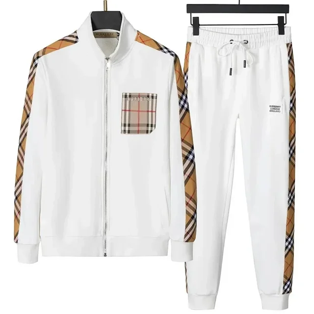 Burberry Tracksuits Zip-up hooded tracksuit with check trim product detail image 7
