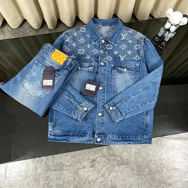Louis Vuitton Jackets Denim jacket with checkerboard pattern product detail image 9