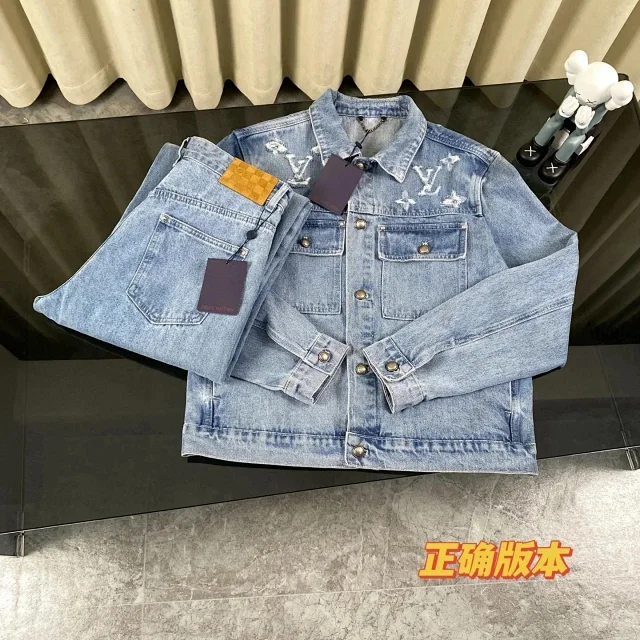Louis Vuitton Jackets Denim jacket with checkerboard pattern product detail image 8
