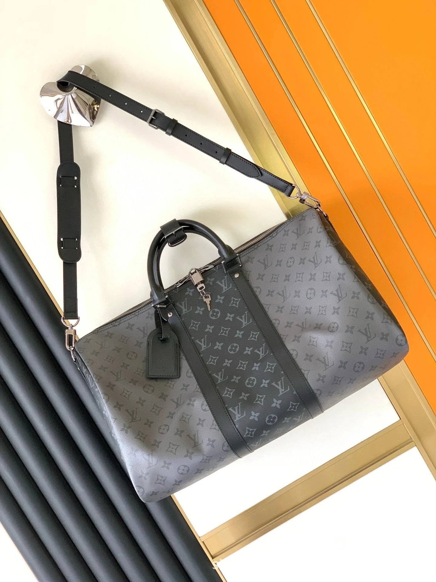 Louis Vuitton Travel Bags Monogram duffel bag with shoulder strap — 7