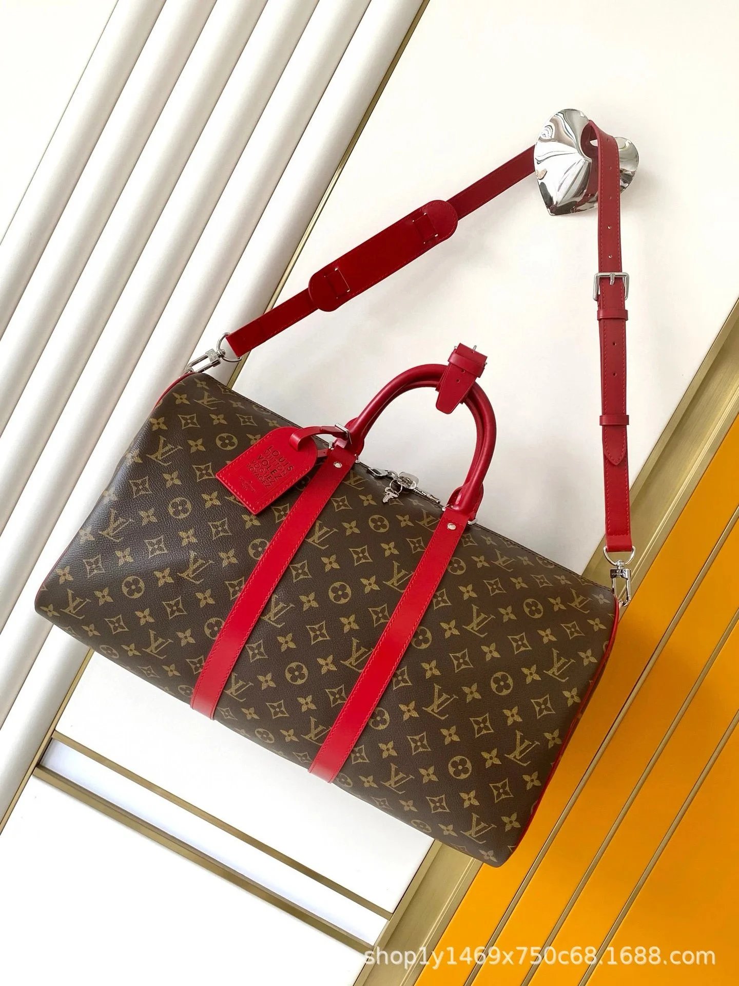 Louis Vuitton Travel Bags Monogram duffel bag with shoulder strap — 5