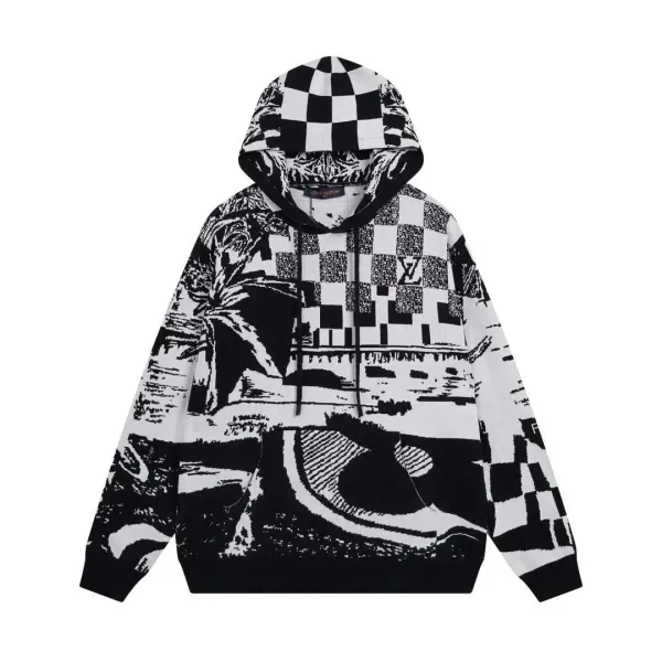 Louis Vuitton Monogram Balloon Print Down Jacket Black Multicolor - 12