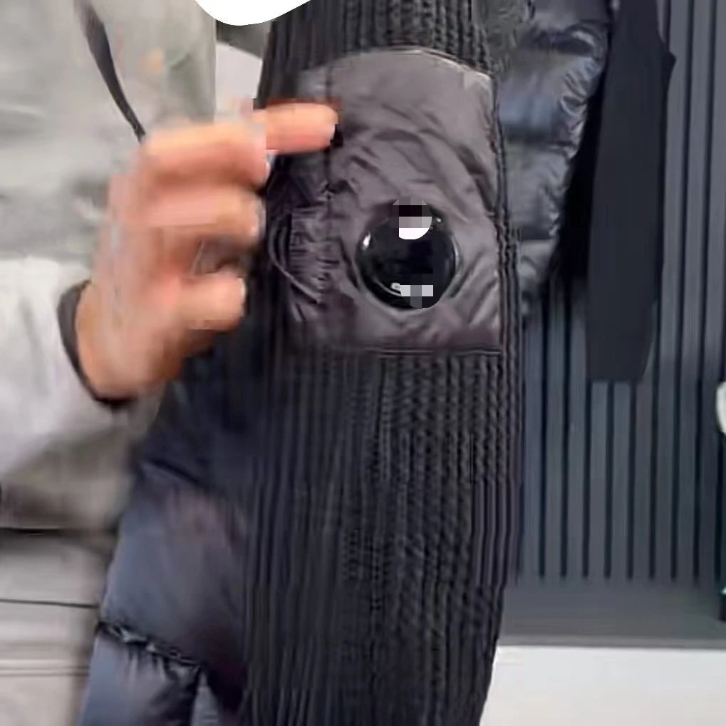 C.P. Company Down Jackets Hooded puffer jacket with rib-knit sleeves and lens sleeve pocket image 3