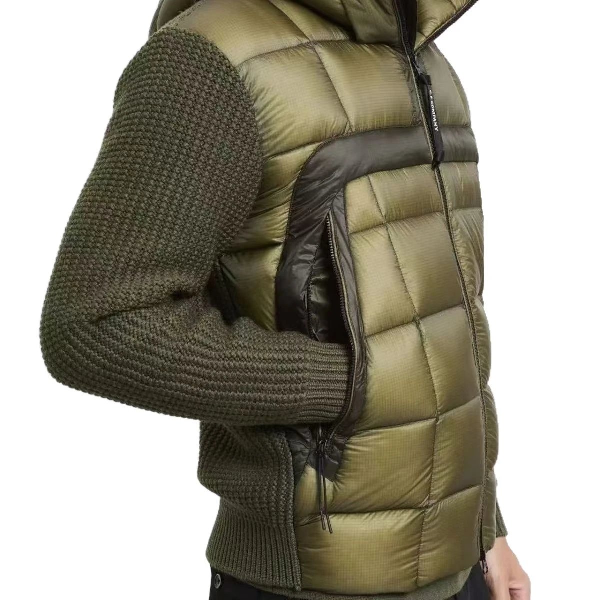 C.P. Company Down Jackets Hooded puffer jacket with rib-knit sleeves and lens sleeve pocket image 5