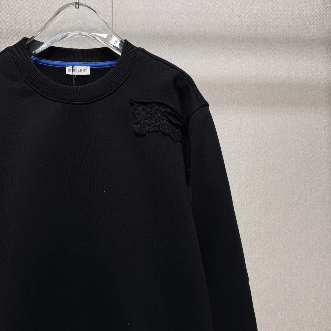 Burberry Classic Black Cotton Logo Hoodie