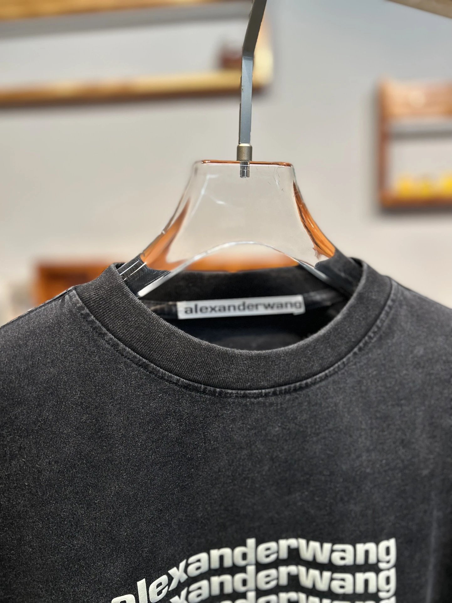 Alexander Wang Black Logo Print Cotton Hoodie