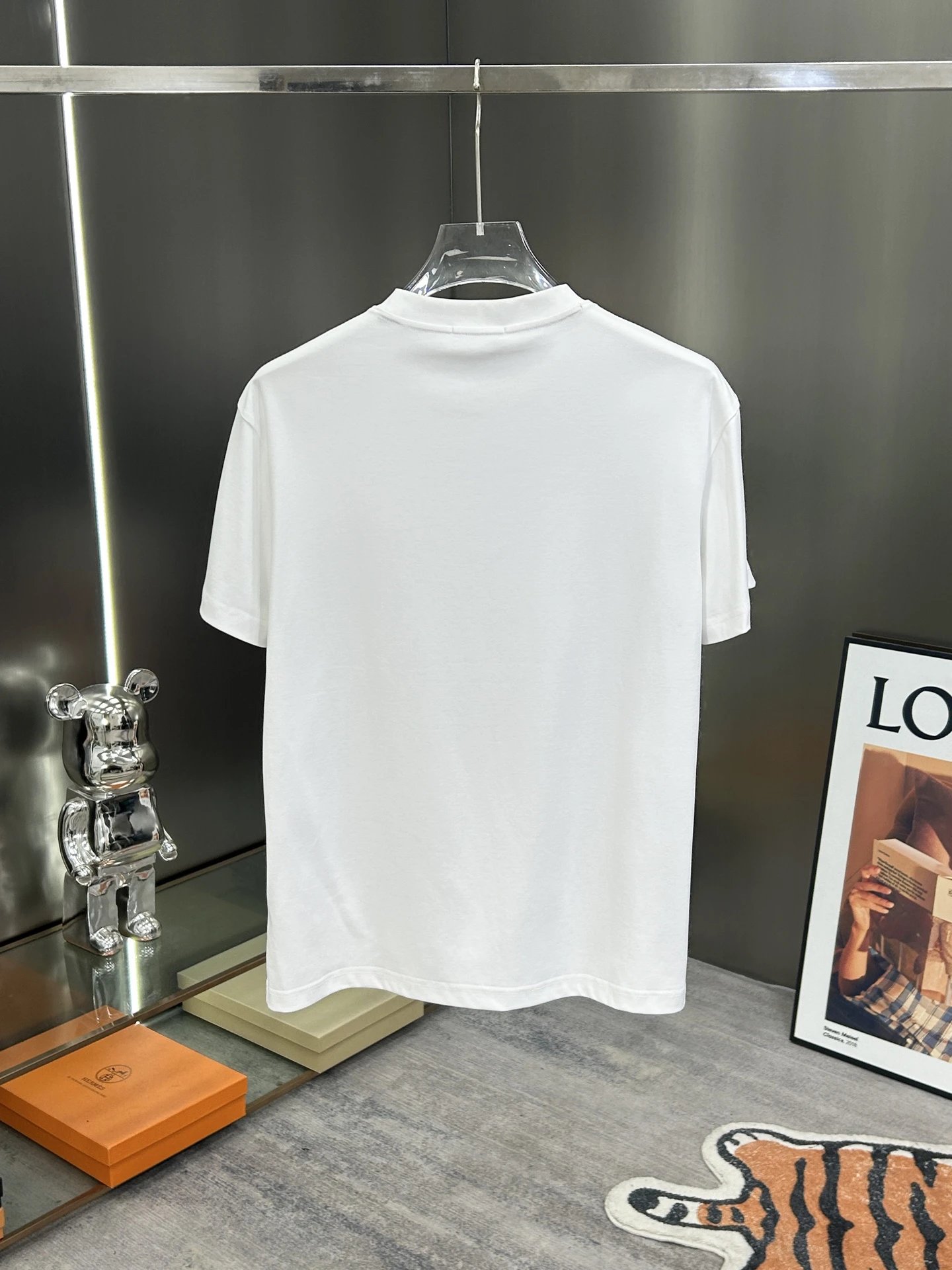 Burberry Men White Cotton T-Shirt Vintage Check Pocket