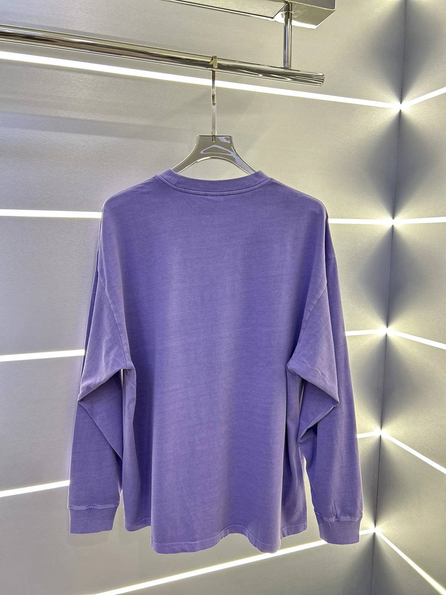 Alexander Wang Purple Logo Long Sleeve Cotton Hoodie
