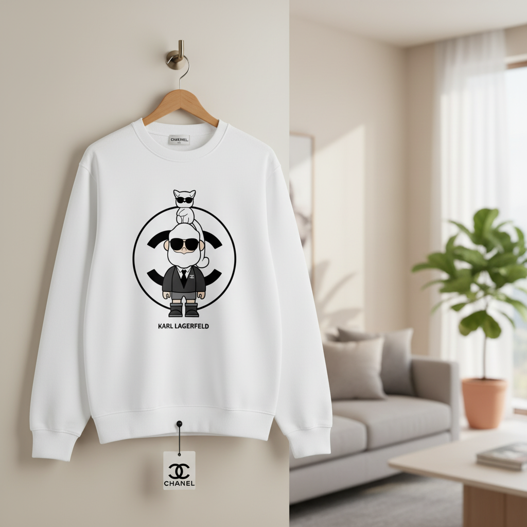 CHANEL Cartoon Print Unisex Hoodie Streetwear Casual Fashion