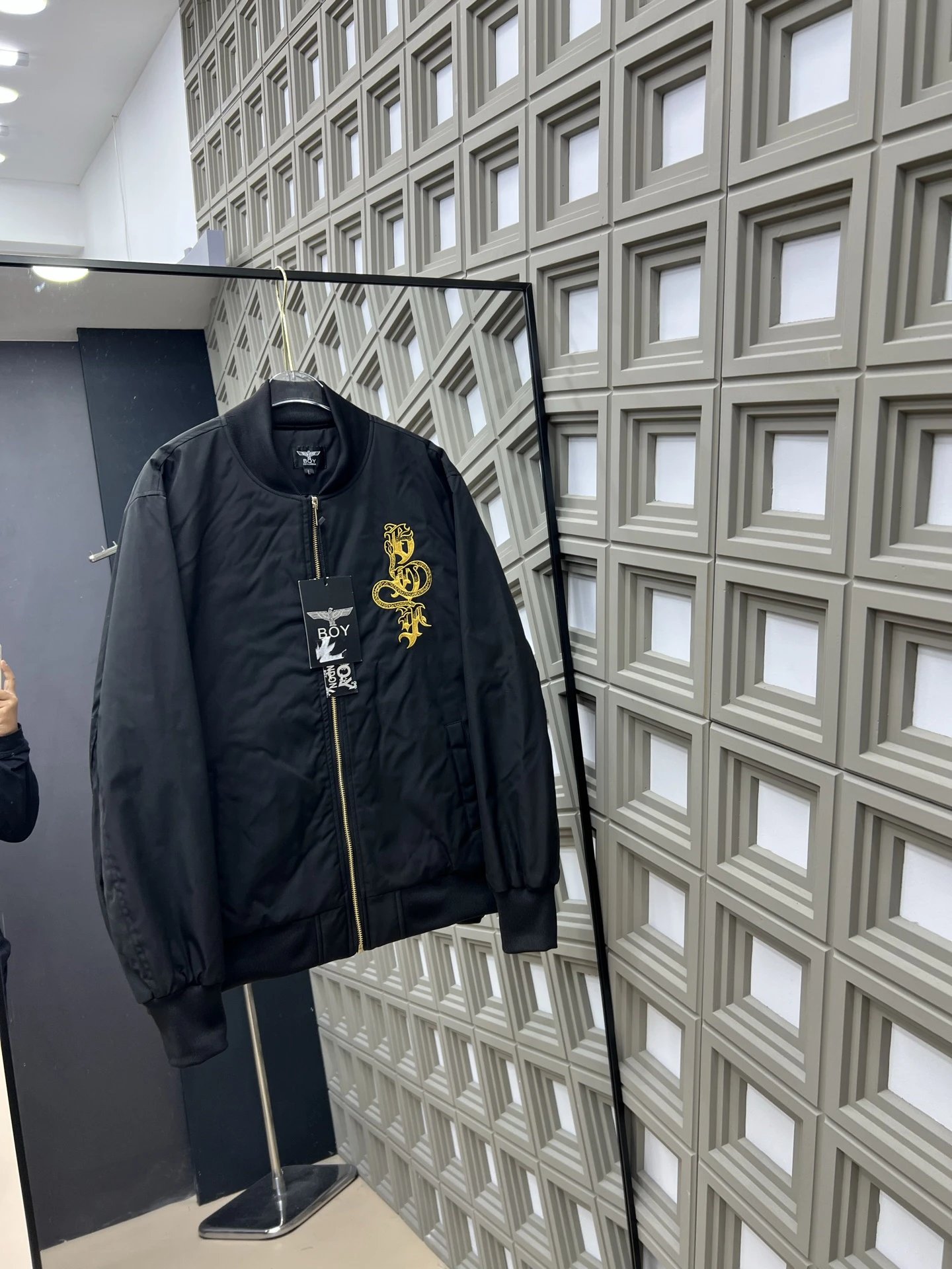 BOY LONDON Black Gold Snake Windproof Baseball Jacket