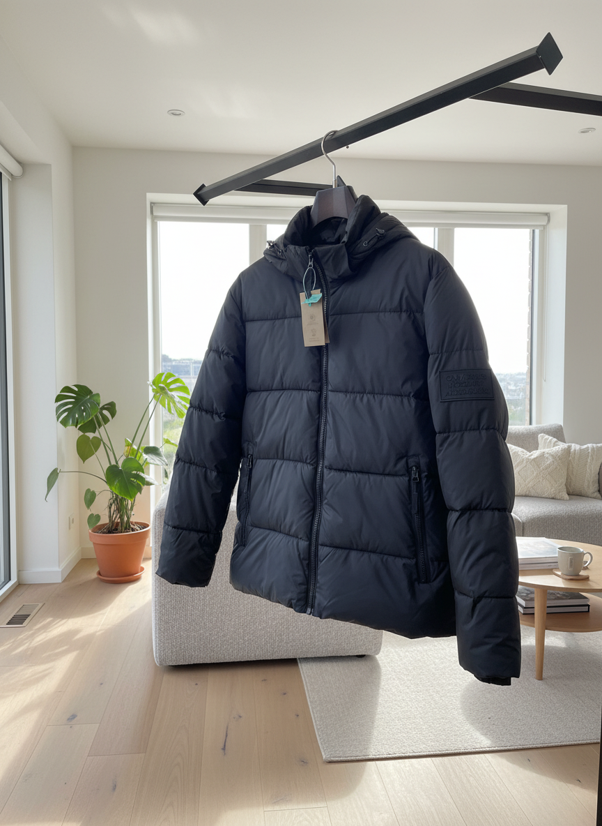 Burberry Men’s Black Hooded Puffer Jacket Winter Coat