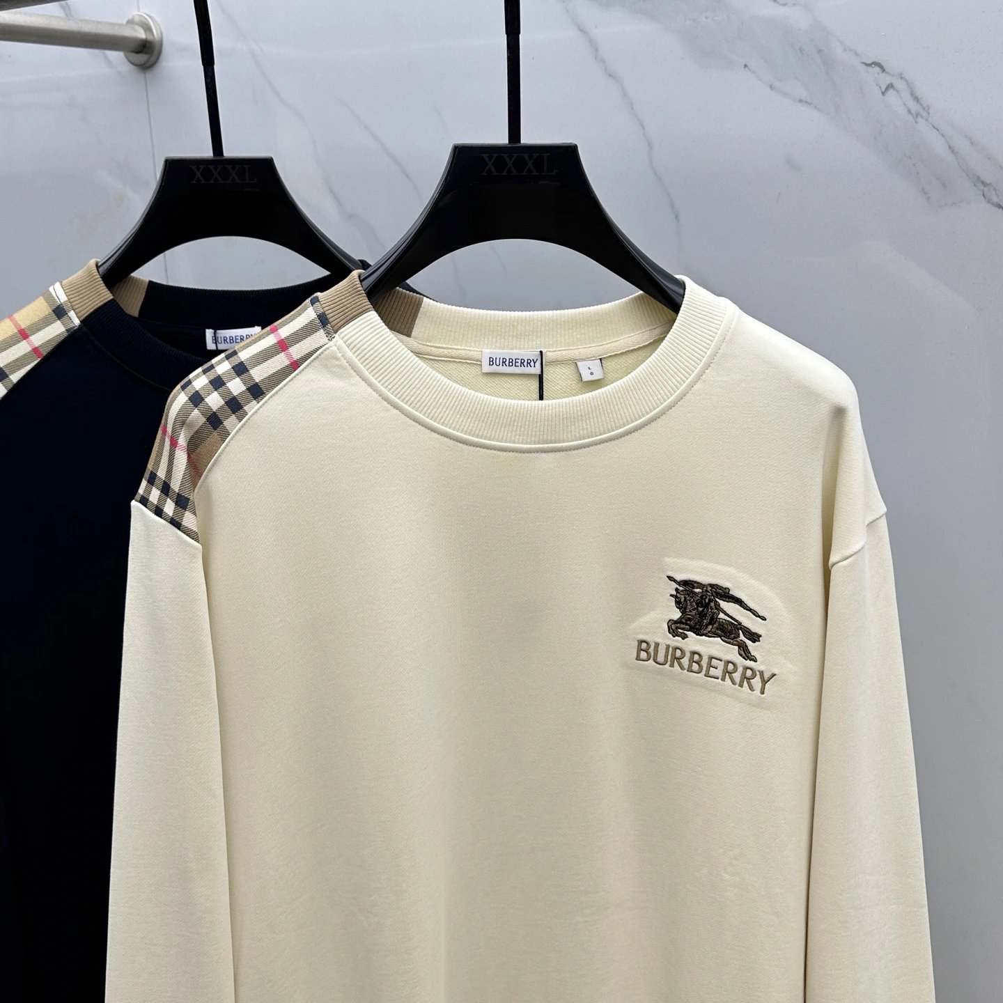 Burberry Check Accent Cotton Casual Streetwear Hoodie