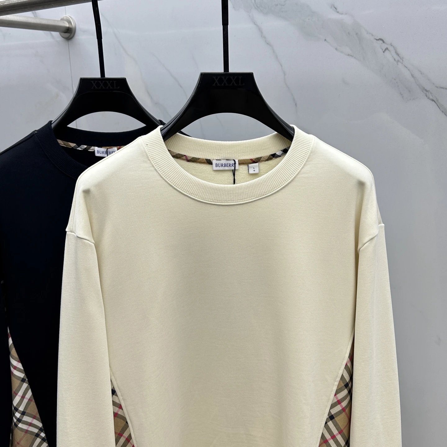 Burberry Plaid Panel Cotton Sweatshirt Unisex Hoodie