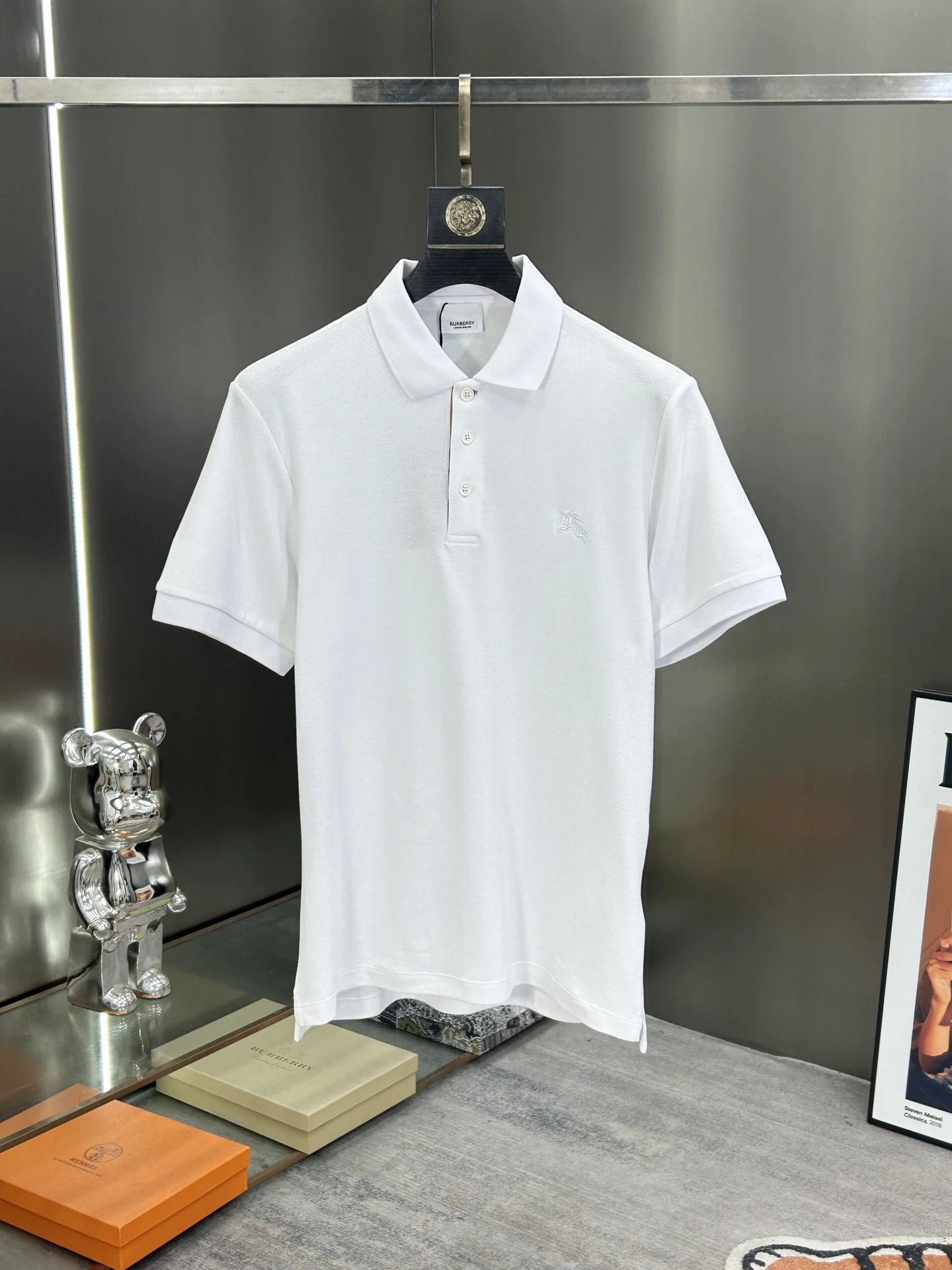 Burberry Men Polo Shirt Classic Cotton Embroidered Logo