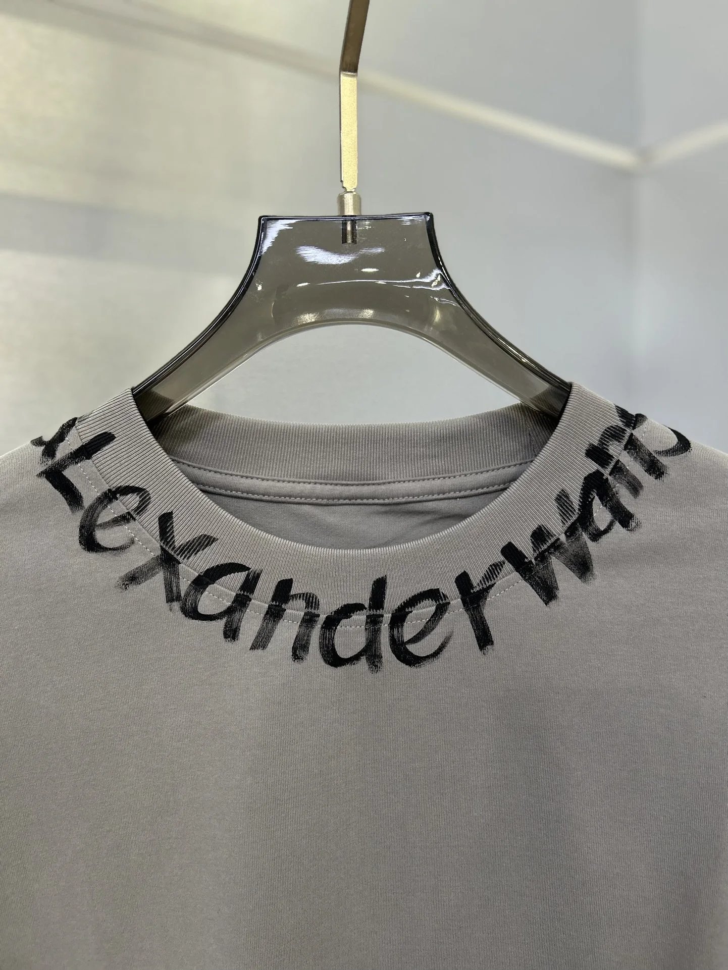 Alexander Wang Gray Logo Neck Cotton Hoodie