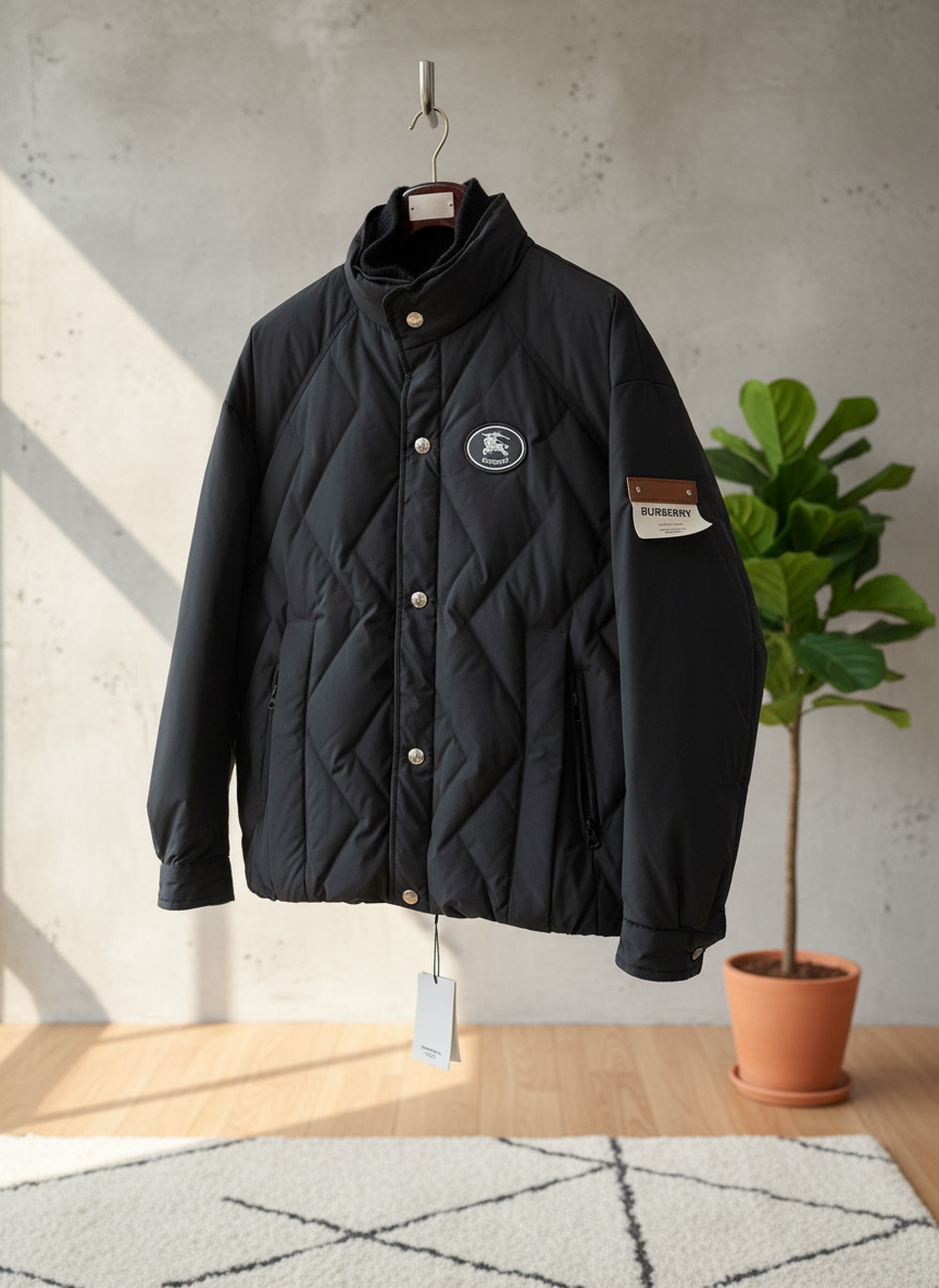 Burberry Black Quilted Puffer Jacket Men’s Outerwear