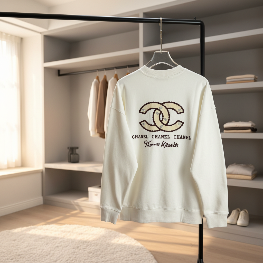 CHANEL Unisex Fleece Hoodie Casual Streetwear Pullover