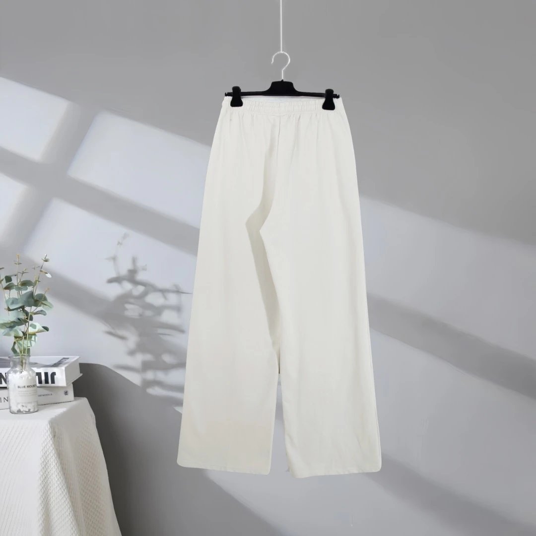 Balenciaga White Wide Leg Casual Pants
