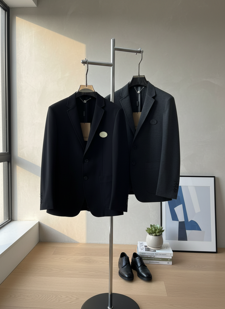 Burberry Men’s Wool Blend Tailored Two Button Blazer